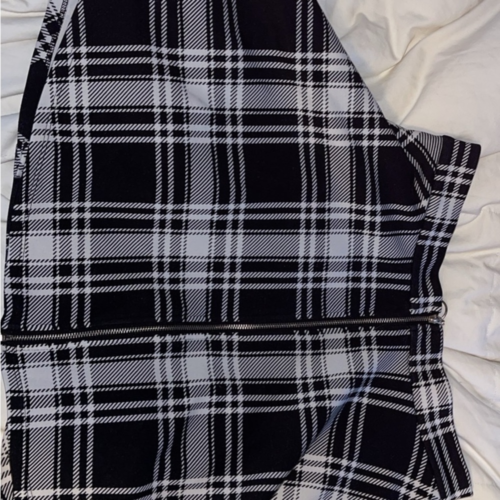 Black and White Plaid Skirt
